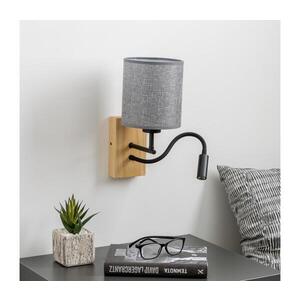Imagine Lampă LED de perete BRILAGI NUBILA WOOD 1xE27/25W/230V + LED/3W stejar/gri