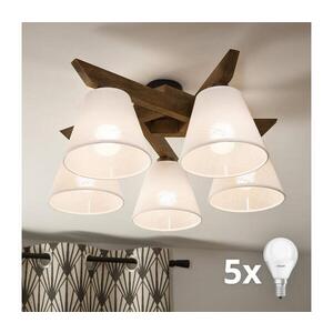 Imagine Lustră LED aplicată BRILAGI ANTHONY 5xE14/40W/230V stejar nuc/alb