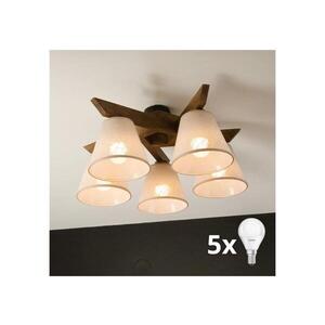 Imagine Lustră LED aplicată BRILAGI ANTHONY 5xE14/40W/230V stejar nuc/bej