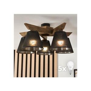 Imagine Lustră LED aplicată BRILAGI ANTHONY 5xE14/40W/230V stejar nuc/negru