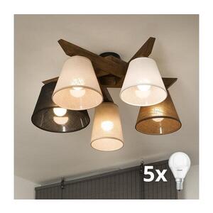 Imagine Lustră LED aplicată BRILAGI ANTHONY 5xE14/40W/230V stejar nuc