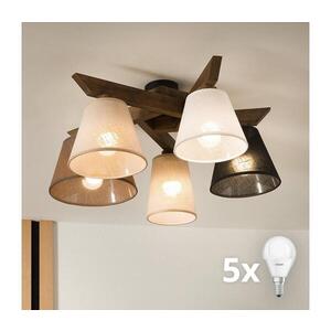 Imagine Lustră LED aplicată BRILAGI ANTHONY 5xE14/40W/230V stejar nuc