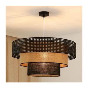 Imagine BRILAGI - Lustr DAKOTA LUNETA 1xE27/15W/230V pr. 60 cm negru/ratan
