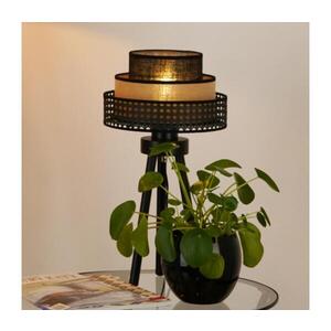 Imagine BRILAGI - Lampă de masă DAKOTA LUNETA 1xE27/15W/230V negru/ratan