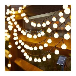 Imagine BRILAGI - Ghirlandă LED solară decorativă BUBBLE, 50 LED, 8 funcții, 7 m, IP65, alb cald