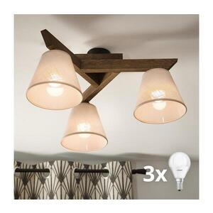 Imagine BRILAGI - Lustră aplicată LED ANTHONY 3xE14/40W/230V stejar-nuc/bej