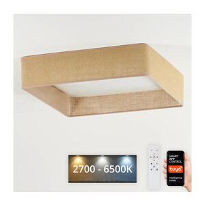 Imagine BRILAGI-LED Corp de iluminat dimabil VELVET SQUARE LED/36W/230V Wi-Fi Tuya + telecomandă, maro