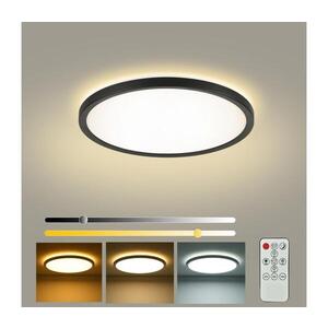 Imagine BRILAGI - Corp de iluminat LED reglabil ULTRA SLIM, 18W, 230V, diametru 30 cm, negru + telecomandă