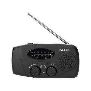 Imagine RDFMCR2000BK - Radio AM/FM cu manivelă, panou solar și lanternă LED, acumulator 2000 mAh