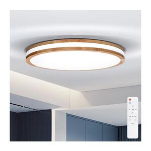 Imagine BRILAGI - Corp de iluminat LED dimerizabil MOLINA, 60W/230V, 3000-6500K, finisaj stejar, Ø 58 cm + telecomandă