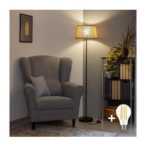 Imagine BRILAGI - Lampă de podea LED CERIA 1xE27/40W/230V Ø 35 cm bej/negru
