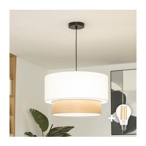 Imagine BRILAGI - Lustră LED suspendată pe cablu CERIA 1xE27/40W/230V, Ø 50 cm, alb/bej