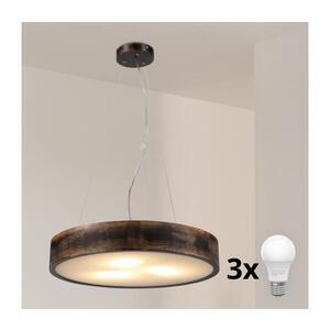 Imagine BRILAGI - Candelabru LED suspendat CARVALHO SMOKEY, 3xE27/60W/230V, stejar, Ø 47, 5 cm