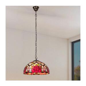 Imagine BRILAGI - Candelabru Tiffany GARLAN cu vitralii, suspendat pe lanț, 2xE27/60W/230V