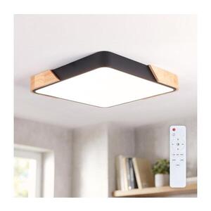 Imagine BRILAGI - Corp de iluminat LED PILANA dimerizabil, 48W/230V, stejar/negru, 42x42 cm + telecomandă