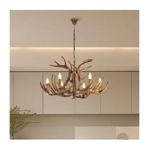 Imagine BRILAGI - Candelabru suspendat cu lanț DEER, 6xE14/10W/230V, Ø 80 cm, cu coarne
