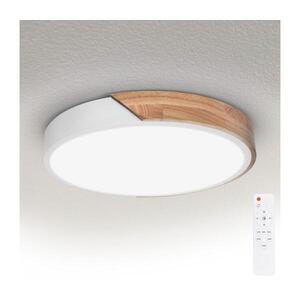 Imagine BRILAGI - Corp de iluminat LED dimabil PILANA, 48 W/230 V, stejar/alb, Ø 40 cm + telecomandă