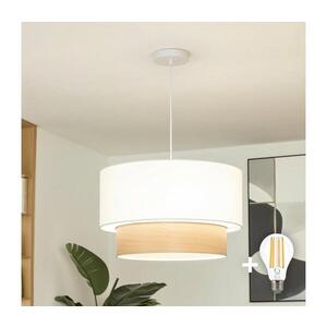 Imagine BRILAGI - Lustră LED suspendată pe cablu CERIA, 1xE27/40W/230V, Ø 50 cm, alb/bej