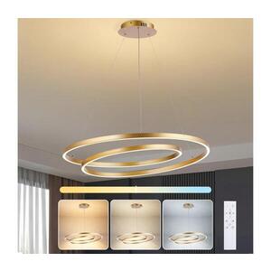 Imagine BRILAGI-LED Lustra suspendată TWISTER compatibilă cu dimmer, LED 105W, 230V, Ø 100 cm, aurie, cu telecomandă