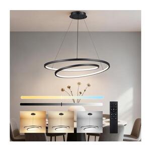 Imagine BRILAGI-LED Lustra dimabilă suspendată pe cablu TWISTER LED/105W/230V Ø100 cm, neagră, cu telecomandă