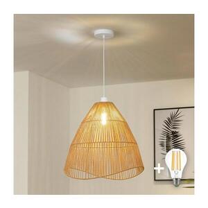 Imagine BRILAGI - Candelabru LED suspendat pe cablu CERIA BOHO, 1xE27/40W/230V, Ø 70 cm, maro