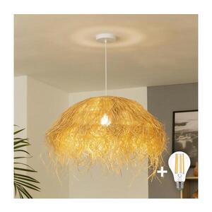Imagine BRILAGI - Lampă suspendată LED pe cablu CERIA BOHO, 1xE27/40W/230V, Ø 60 cm, rafie