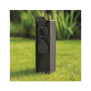 Imagine BRILAGI - Coloană de prize pentru exterior, 2 prize SCHUKO, 230 V, IP44, negru