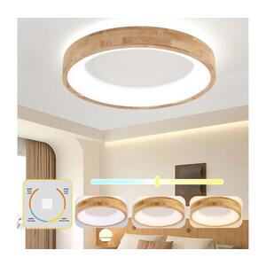 Imagine Plafonieră LED BRILAGI-LED FALCON WOOD, 40W, 230V, 3 temperaturi de culoare (3000/4000/6000K), 60 cm, corp din lemn