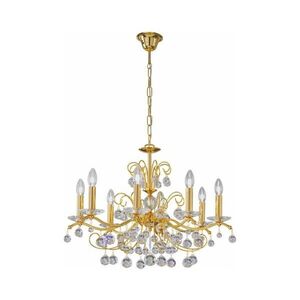 Imagine Kolarz CARMEN 3234.88.3.KoT - candelabru de cristal suspendat pe lanț, 8xE14/60W/230V, placat cu aur 24K