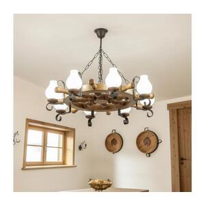 Imagine BRILAGI - Candelabru pe lanț TIMONA 8xE14/40W/230V Ø70 cm fag/nuc