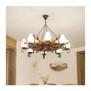 Imagine BRILAGI - Candelabru suspendat pe lanț TIMONA, 8xE14/40W/230V, Ø 70 cm, fag