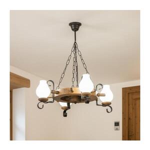 Imagine BRILAGI - Lustră cu lanț TIMONA, 4xE14/40W/230V, Ø 50 cm, fag