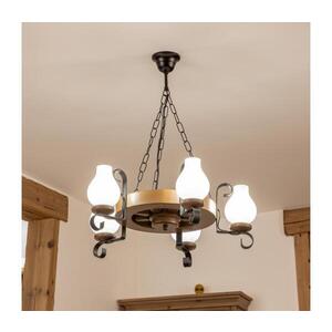 Imagine BRILAGI - Candelabru suspendat pe lanț ROATA, 5 x E14 (max. 40 W), 230 V, Ø 50 cm, fag/nuc