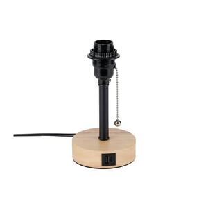 Imagine BRILAGI - Lampă de birou TABLON cu port USB, 1xE27/25W/230V, stejar/negru