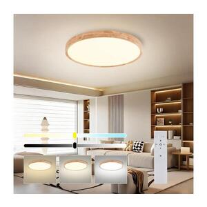 Imagine BRILAGI - Corp de iluminat dimmabil WOODROUND LED/40W/230V 3000-6000K Ø 60 cm + telecomandă