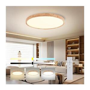 Imagine BRILAGI - Corp de iluminat LED dimerizabil WOODROUND LED/70W/230V 3000-6000K Ø 80 cm + telecomandă