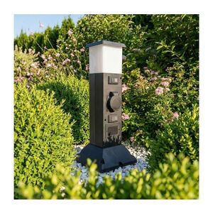 Imagine BRILAGI - Lampă de exterior cu 2 prize SCHUKO, soclu 1xE14/15W/230V, IP44, neagră