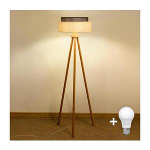 Imagine BRILAGI - Lampadar LED Boho Style 1xE27/15W/230V crem/maro