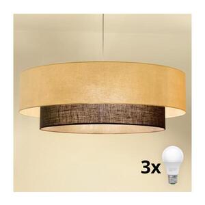 Imagine BRILAGI - Lustră LED cu cablu BOHO STYLE, 3xE27/15W/230V, Ø 80 cm, crem/maro