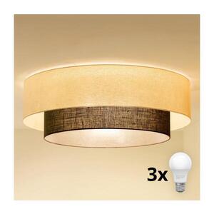 Imagine BRILAGI - Plafonieră LED Boho Style 3xE27/15W/230V, Ø 80 cm, crem/maro