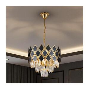 Imagine BRILAGI - Candelabru cu lanț CRISTAL 5xE14/40W/230V Ø 38 cm auriu/negru