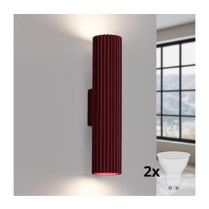 Imagine BRILAGI - Aplică de perete LED CRESTO 2xGU10/10W/230V 30 cm bordo