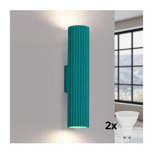 Imagine BRILAGI - Aplica de perete LED CRESTO 2xGU10/10W/230V 30 cm turcoaz