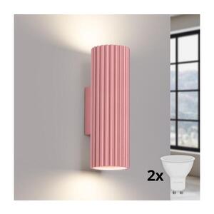 Imagine BRILAGI - Lampă de perete LED CRESTO 2xGU10/10W/230V 20 cm roz