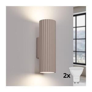 Imagine BRILAGI - Aplica de perete LED CRESTO, 2x GU10/10W/230V, 20 cm, taupe