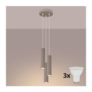 Imagine BRILAGI - Suspensie LED CRESTO pe cablu, 3x GU10, 10W, 230V, taupe