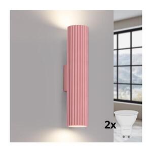 Imagine BRILAGI - Aplică LED de perete CRESTO 2xGU10/10W/230V 30 cm roz
