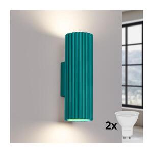 Imagine BRILAGI - Aplica LED de perete CRESTO, 2 x GU10/10W/230V, 20 cm, turcoaz