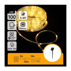 Imagine - Ghirlandă solară cu LED, 100 LED, 8 funcții, 12 m, IP65, alb cald