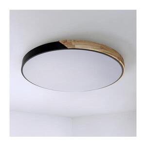 Imagine BRILAGI - Lampă LED dimerizabilă PILANA, 72W, 230V, stejar/negru, Ø 80 cm + telecomandă